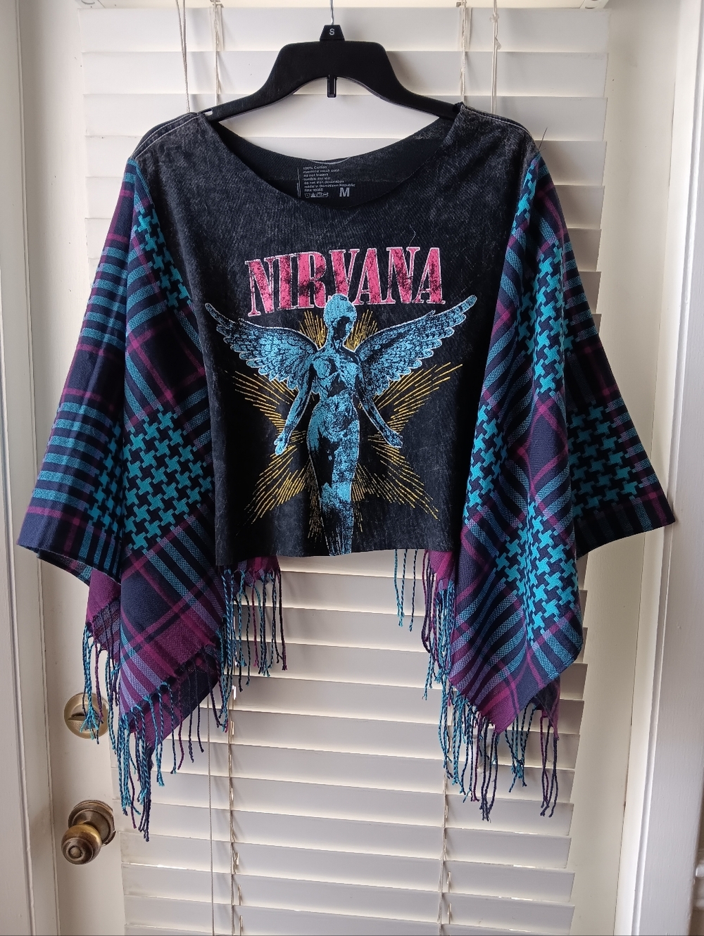 SOLD!!!Upcycled Nirvana Graphic Tee/Poncho